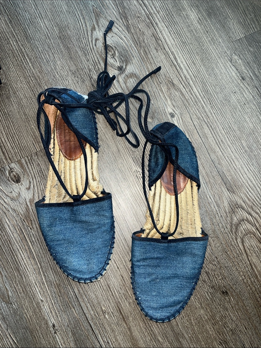 FRYE Denim Lace-Up Espadrilles